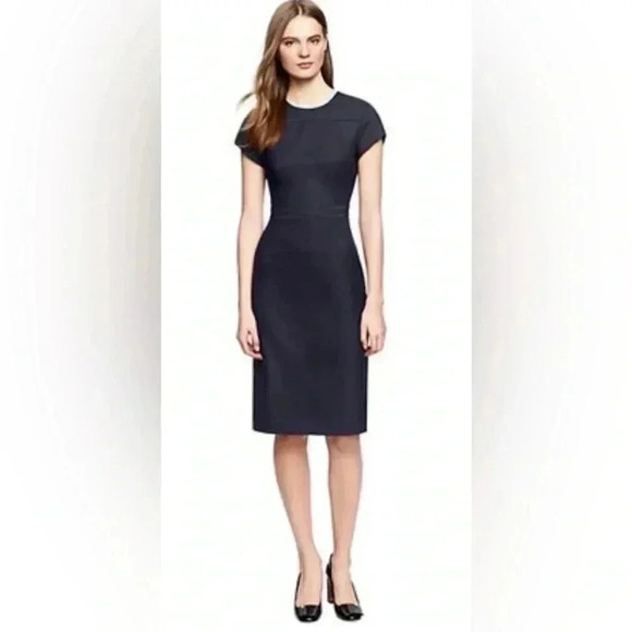 Tory Burch Women’s Size 10 Sheath Dress Navy Blue Work Basic Classic - Picture 1 of 7